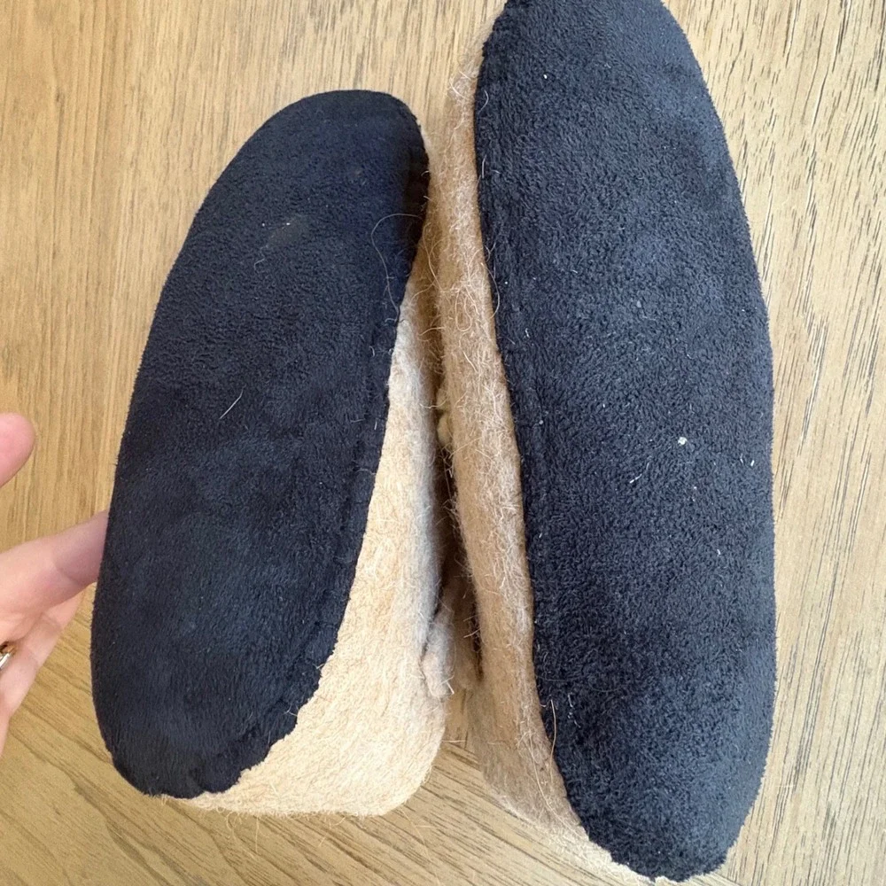 SATCH&SOL Handmade Artisan Wool Felt Mary Jane Slippers Kid Sz 13 Foral Mongolia